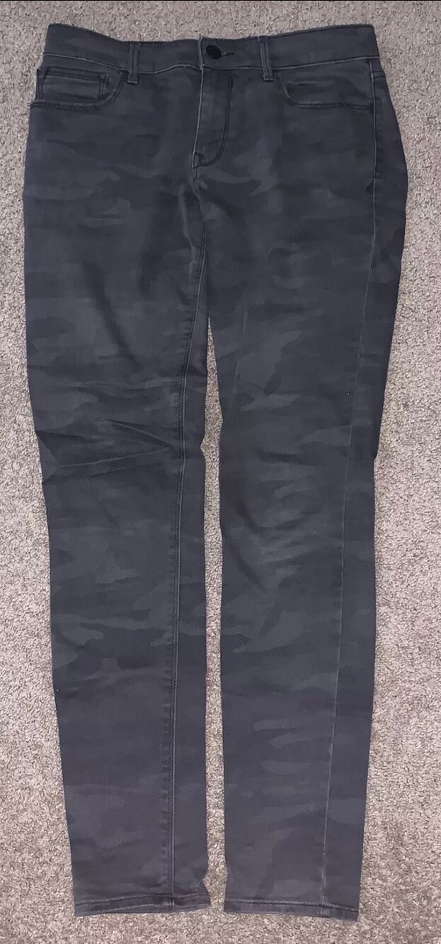 Express Womens Jeans 6 L Mid Rise Camo Jegging Skinny Stretch Denim Legging Gray